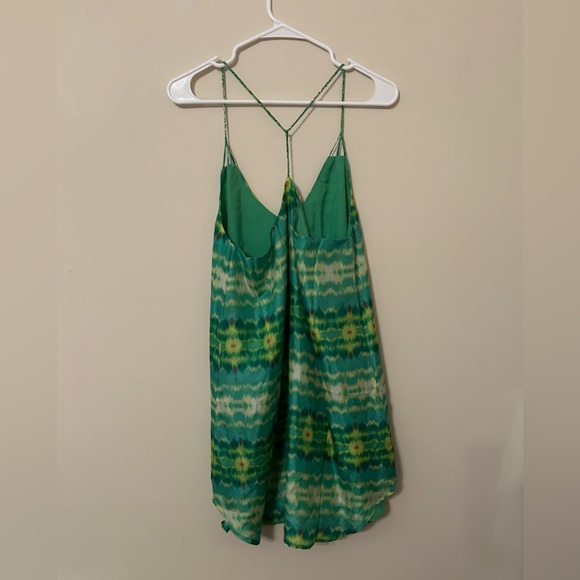 Rieley Collection Silk Slip Dress Size Medium Green Multi NWT - Picture 2 of 8